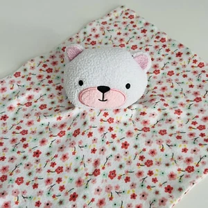 Kyle & Deena White Floral Teddy Bear Comforter Soother Plush Soft Toy Blankie 🩷 - Picture 1 of 3