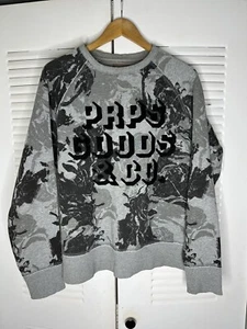 PRPS Goods Jeans Co Sweatshirt Blue Men’s Hoodie Navy Crew Men’s Black Sz Cotton - Picture 1 of 3