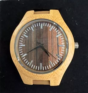 *NIB* Mad Man Mens Nova Analog Watch Bamboo/Leather - Picture 1 of 7