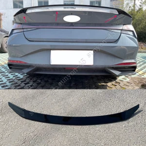 PARA Hyundai Elantra 2021 2022 negro brillante maletero trasero alerón ala borde labial - Imagen 1 de 10