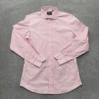 Spier & Mackay Shirt Adult 16.5 Pink White Stripe Extra Slim Fit Long Sleeve