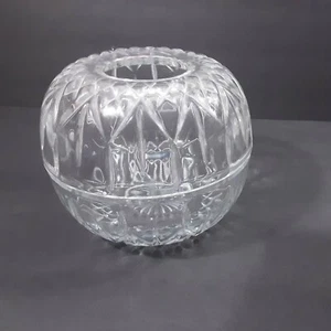 Vintage Fairly Lamp Tea Light Clear Glass Round Homco USA 2 pc candle holder - Picture 1 of 8