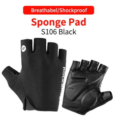 ROCKBROS Cycling Non-slip Half Finger Gloves Sports Bike Summer Shockproof Glove - Image 1 of 4