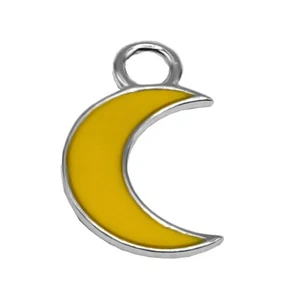 Ciondolo pendente Luna Grande Gialla in argento 925 - Collezione Hoops - Foto 1 di 10