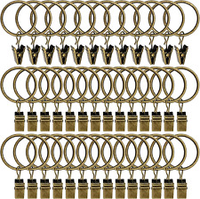 40 Pack Curtain Rings with Clips, Curtain Clip Rings Hooks, Bow Hanger Clips for