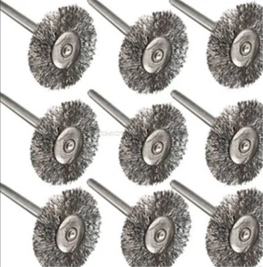 (2.35MM) Steel Wire Wheel Brushes Polishing Tool Of 10 P 3/32" New Mandrel Se mu - Picture 1 of 2