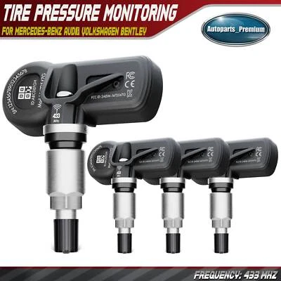 4Pcs 433 MHz TPMS Tire Pressure Monitoring Sensor for Mercedes-Benz E320 Audi VW - Image 1 of 4