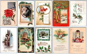 LOTE/10 POSTALES ANTIGUAS NAVIDAD VINTAGE PRINCIPIOS DE 1900 ESTADO VARÍA #84 - Imagen 1 de 12