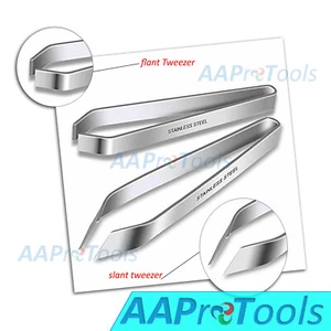 2 PCS FISH & INSECT PICKER TWEEZER FISH BONE PLIERS,STAINLESS STEEL FLAT & SLANT - Picture 1 of 4