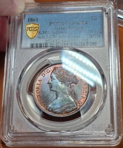 1861 1D Penny PCGS MS64BN S-3954 6/G ohne LC WYON 16L ohne LCW ohne Felsen (l) TB/TB - Bild 1 von 8