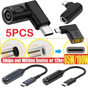 65W/100W Laptop Charger Converter USB Type C PD Power Charging Cable Adapter 5PC - Picture 1 of 22
