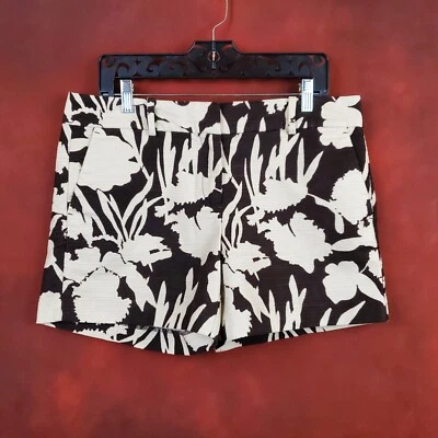 Women's Shorts Size 10 Stretchy Brown White Floral by Ann Taylor Factory Pockets - Image 1 of 4