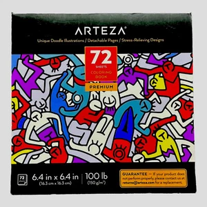 Arteza Malbuch für Erwachsene, Doodle Designs, 72 Blatt, Papier Bastelbedarf - Bild 1 von 7