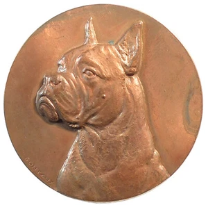 Francia perro BOXER cobre 50 mm por G. Contaux - Imagen 1 de 2