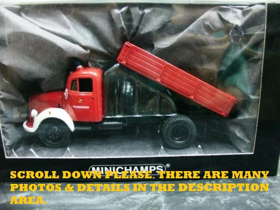 WOW EXTREMELY RARE Mercedes L3500 Flat Truck 1950 Fire Pforzheim 1:43 Minichamps - Image 1 of 1