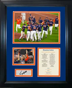 Framed Astros 2022 World Series Facsimile Jeremy Pena Auto 12x15 Photo Collage - Picture 1 of 1