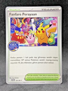 RARO Pokemon Juego de Cartas Coleccionables Indonesia Celebración Fanfarria Estadio Campeonato de Asia 2024-25 - Imagen 1 de 5