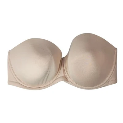 Sujetador sin tirantes Wacoal con aros beige tostado 40DDD alfombra roja ligeramente acolchada 854119 Foto 1 de 4