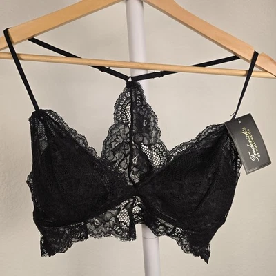 NWT Fredrick's Of Hollywood Black Lace Steffania Padded Wireless Bra Size M - Image 1 of 4