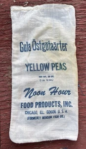 Vtg Advertising Food product bag 11" cloth fabric country feed sack yellow peas - Picture 1 of 10