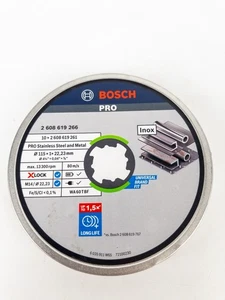 Bosch X 10 Pac Lock Inox Flat Thin Metal Fast Cutting Disc 115mm x 1 x 22,23 mm - Picture 1 of 3