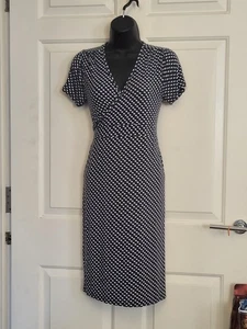 Maternity navy white pattern wrap dress mamalicious Small - Picture 1 of 9