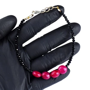 Dazzling Faceted Spinel & Ruby 34.00 Cts Beaded Beautiful Bracelet RK 44 E738 - Picture 1 of 3