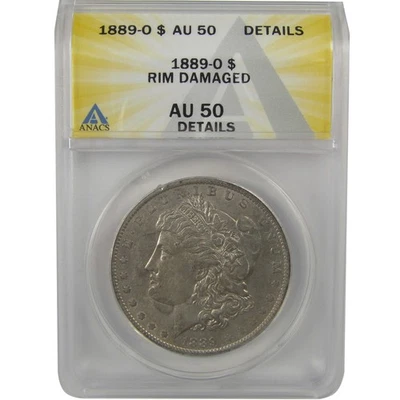 1889 O Morgan Dollar AU 50 Details ANACS Silver $1 Coin SKU:I22353 - Image 1 of 4