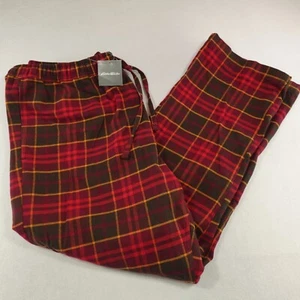 NWT Eddie Bauer Red Plaid Flannel Sleep Pants Mens XL Lounge Pajama MSRP $76 - Picture 1 of 14
