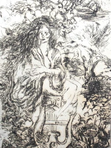 Abstraktes surrealistisches Frauenportrait signiert - Bild 1 von 10