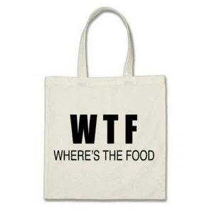 WTF Wheres The Food Tote Bag - Funny - Gift - Shopper - food - design - Picture 1 of 1
