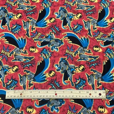3 3/4 Yards x 44"w Batman Superhero Cotton Fabric DC Comics Super Hero Bat Man - Image 1 of 4
