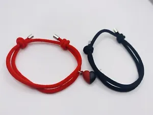Magnetic Couple Bracelets Heart Romantic Game Lovers Relationship Rope - Picture 1 of 5