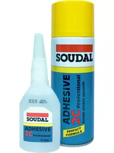 Soudal 2C Professional Super Adhesive Glue Kit 100g Adhesive & 400ml Ac (135624) - Picture 1 of 12