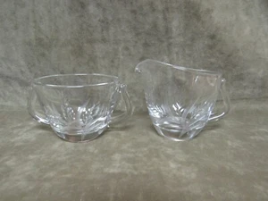 Vintage Fostoria Glass Clear Cut Wheat Pattern Sugar and Creamer Set - Picture 1 of 3