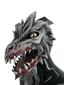 Silver Dragon Adult Halloween Latex Mask Moving Mouth Made in USA - Picture 1 of 6