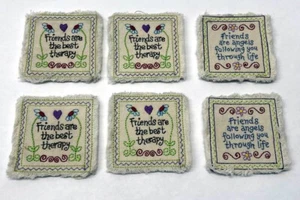FRIENDS ARE THE BEST THERAPY Nadelspitze Stich Arbeit Magnete / Menge (6) - Bild 1 von 3