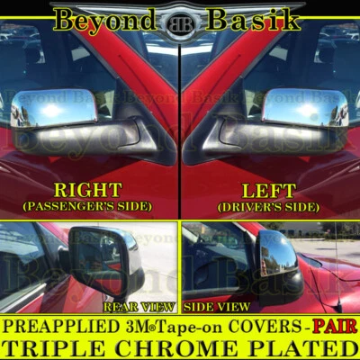 For 2002-2008 Dodge RAM 1500 03-09 2500 CHROME Mirror COVERS for Towing Mirrors - Изображение 1 из 2