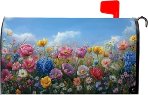 Spring Summer Mailbox Covers Magnetic Colorful Floral Flowers Mailbox Covers Mag - Picture 1 of 12