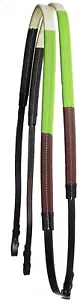 54" Horse English Black Leather Rubber Grip Multicolor Training Reins 805LR10 - Picture 1 of 1