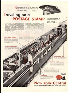 1944 WW2 Ad for NEW YORK CENTRAL Railroad Cutaway Train The Mail Car 091124 - Picture 1 of 1