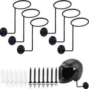 6PCS Motorcycle Helmet Rack Metal Helmet Hanger Wall Mounted Helmet Holder - Picture 1 of 5