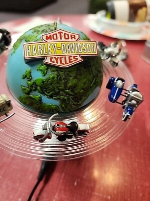 Hallmark Globe With Motorcycles On Carousel - Image 1 of 4