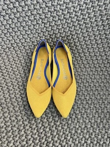Rothy’s Marigold The Point Yellow Flats Slip On Shoes Women Size 7 - Picture 1 of 13