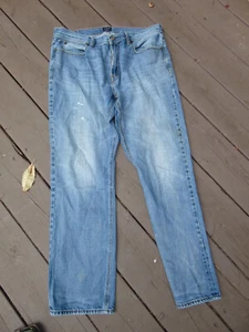 Vintage J. CREW  “The Sutton” Blue Jeans Mens sz 35 x 28 Faded Wash Pants - Picture 1 of 5