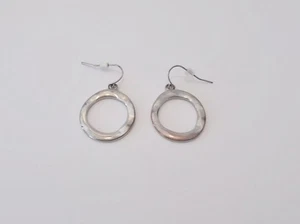 Pendientes colgantes de aro circular de plata - Imagen 1 de 3