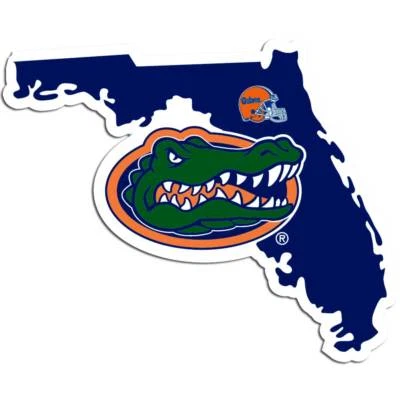 Florida Gators Home State Vinyl Auto Decal Florida Shape w/Helmet NCAA Licensed - Image 1 of 3