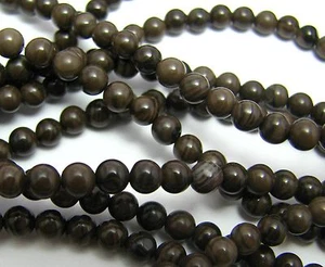 15" RICH CHOCOLATE JASPER 8mm Round Beads - Picture 1 of 1