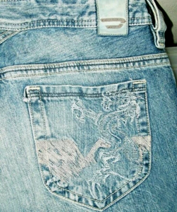 HOT AUTHENTIC Men's DIESEL THANAZ 72H Slim SKINNY EMBROIDERED Denim Jeans 30 x34 - Picture 1 of 12