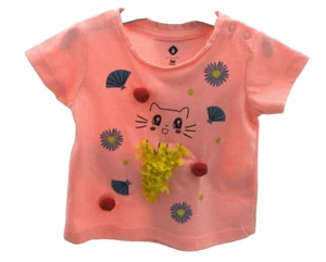 Z tee-shirt manche courte orange motif relief et imprimé chat bébé 3 mois - Imagen 1 de 2